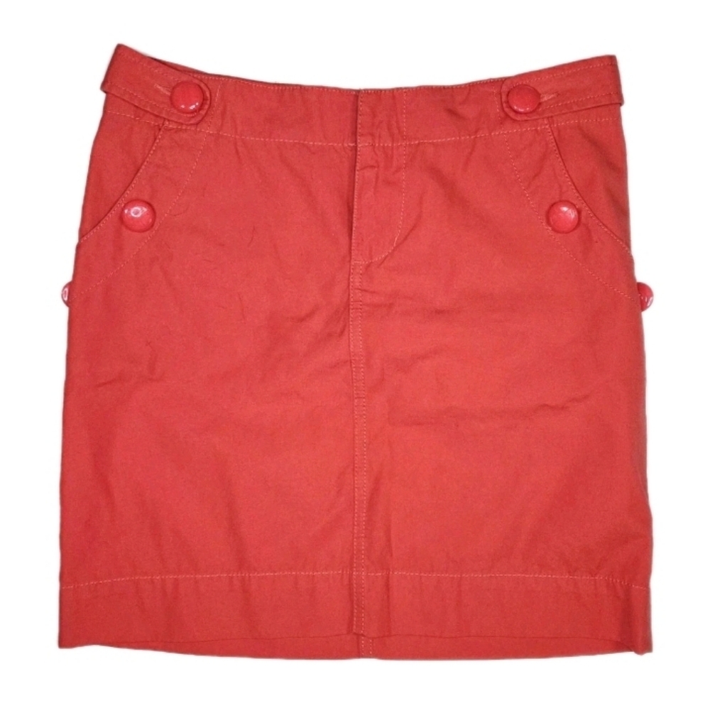 Lilly Pulitzer Button Accent A Line Skirt Size 0 Bright Coral Mini Coaatal